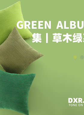 灯芯绒抱枕简约现代绿色靠垫套客厅沙发J靠背含芯房间沙发家用靠