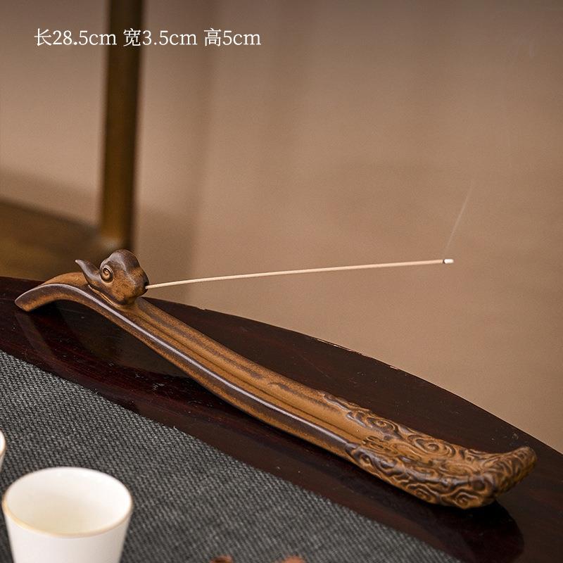 禅意复古祥云如意线香p炉创意陶瓷香插香座家用香薰炉檀香炉卧香