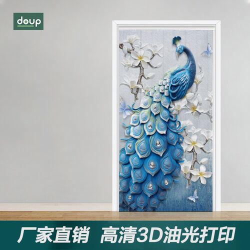 彩绘PVC折叠门推拉室内客厅A卧室厨房阳台卫生间伸缩吊轨隔断