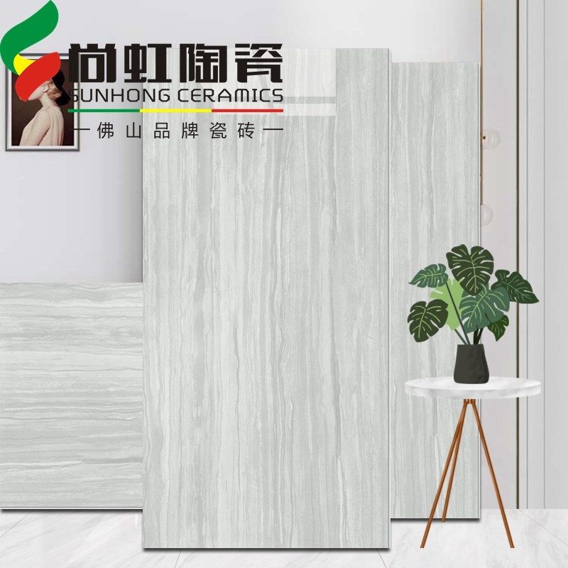 简约灰木纹瓷砖600x12t00客厅地砖卫生间墙砖防滑地板砖酒店工程