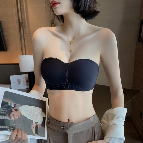 无肩带内衣女防滑聚拢小胸显大防走光抹胸无钢圈美背文胸隐形裹胸