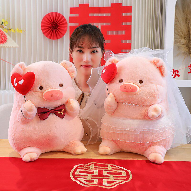 婚房婚庆摆件压床新婚礼物结婚娃娃一对新人喜娃公仔床上新款