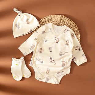 a类婴儿包屁衣春秋冬季5s2码新生儿三角爬服纯棉长袖可爱连体哈衣