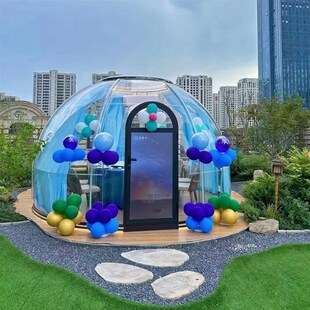 PC星空房窗帘纱网红饭厅泡x泡屋民宿透明帐篷玻璃阳台房窗帘定制