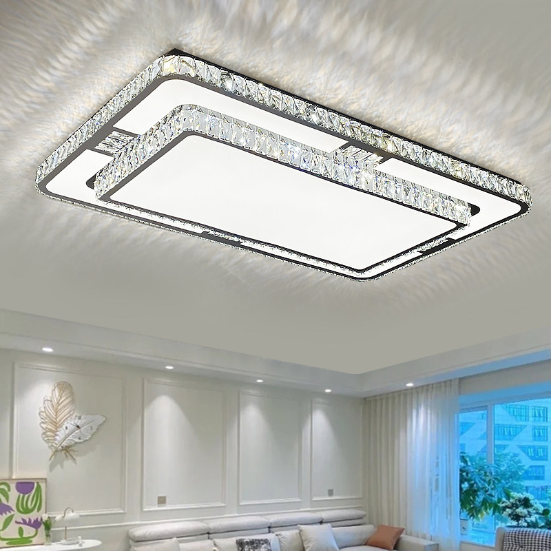 客厅水晶吸顶f灯主灯大灯现代简约大气网红组合全屋套餐吊灯具大