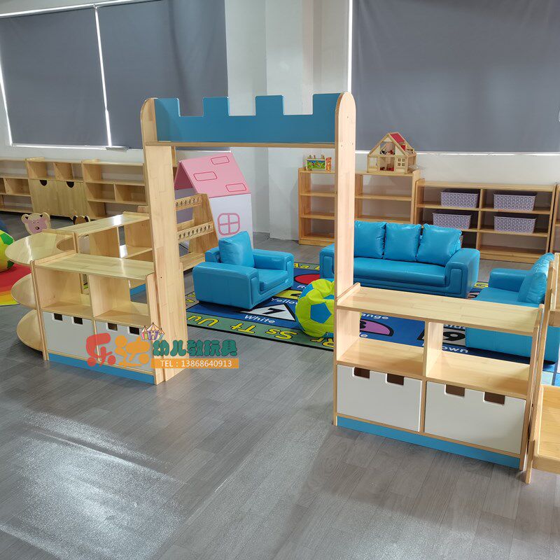 幼儿园区角活动组合玩具t柜收纳储物套装蒙氏柜子自由组合整理架