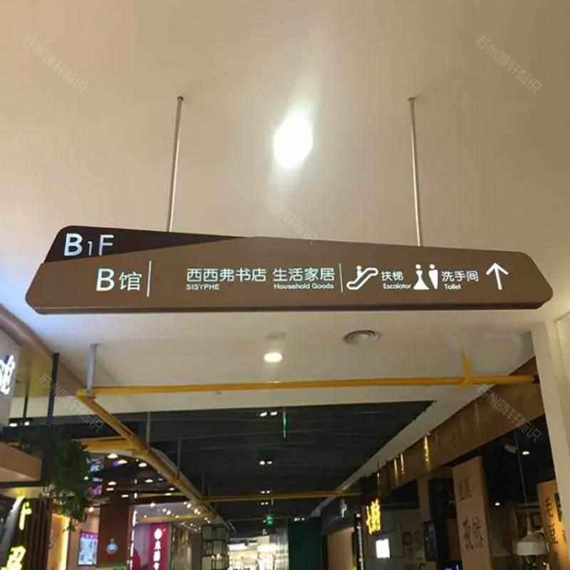 商场吊牌灯箱室内双面镂空超市收银台停车场地下停车库指示牌定制