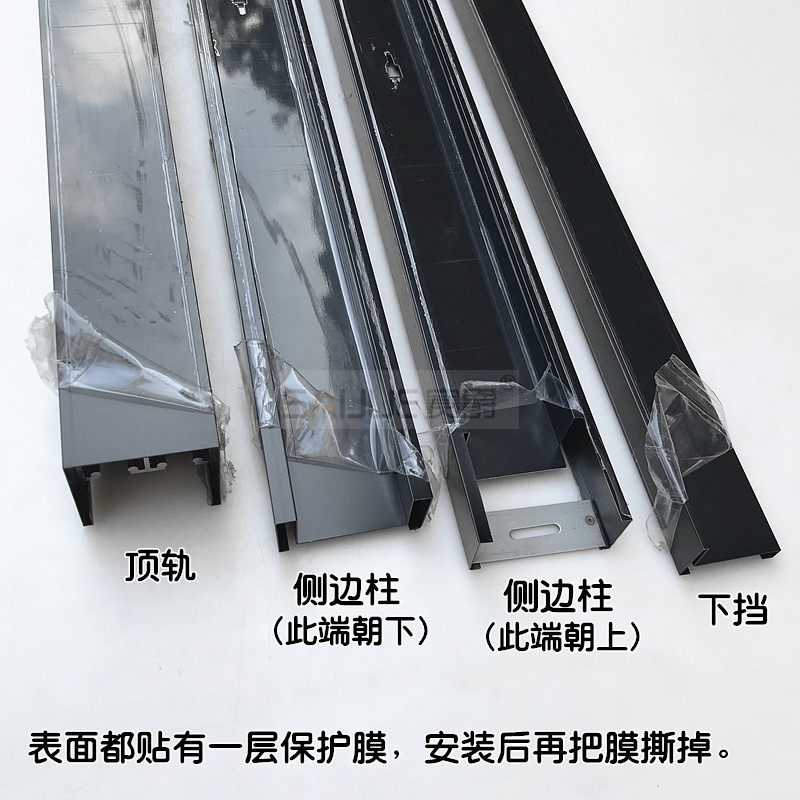 哑黑色3a04不锈钢淋浴房一字形双移门浴室玻璃屏风隔断五金配件