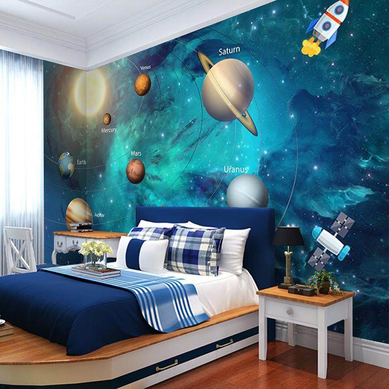 竹木纤维集成墙板星空儿童房幼儿园护墙板男孩女孩卧室卡通背景墙