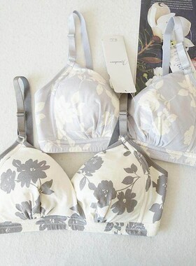 花朵款日系文胸纯棉内衣哺乳期产前产后无钢托后T搭扣内衣N106