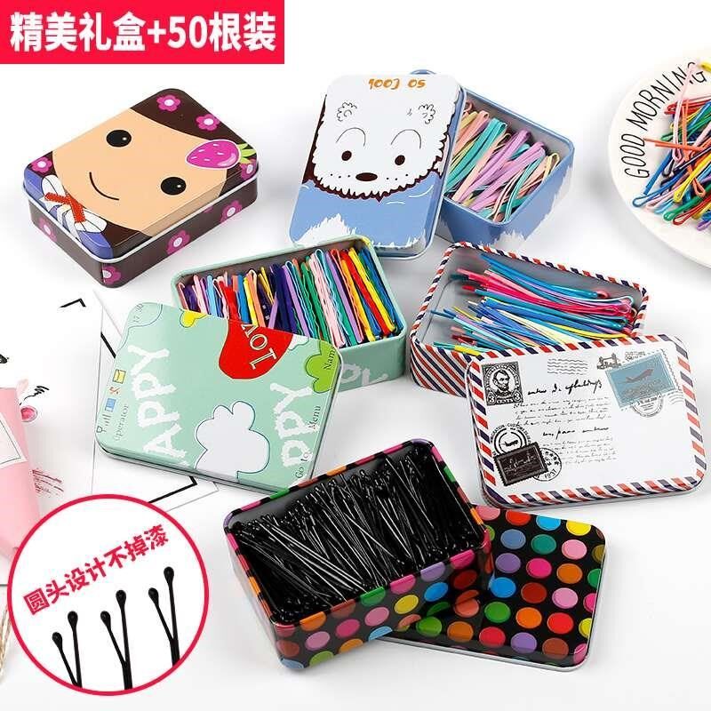 儿童黑色一字夹发夹女侧边刘海碎发发卡固定宝宝小卡子波浪夹新品
