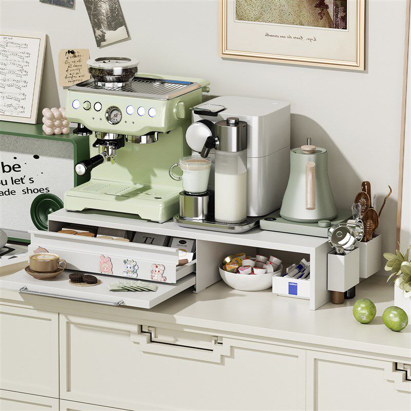 台面置物架咖啡机增高架子咖啡角布置水杯收纳柜抽屉式分层收纳盒