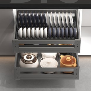 深柜拉篮500深600橱柜碗蓝450浅拉篮400深550碗碟篮抽屉式800双层