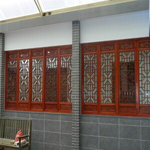 东阳木雕c仿古门窗玄关隔断装修南榆木中式花格窗户实木花窗定做
