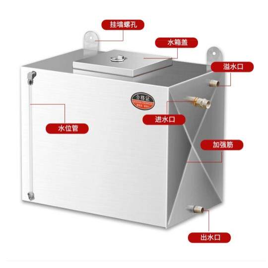 304不锈钢水箱长方形r自动补水家用卫生间储水箱空调蓄水桶壁挂式