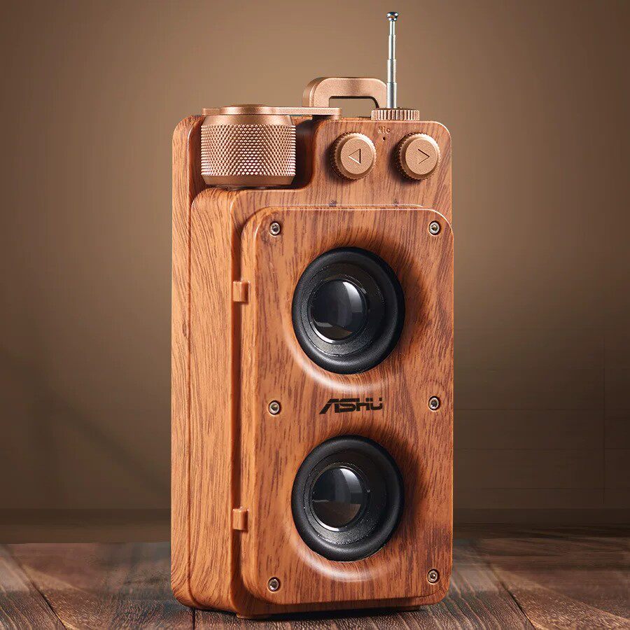 柏林之声音效蓝牙音响复古收音机双喇叭音箱低音炮家用小音响
