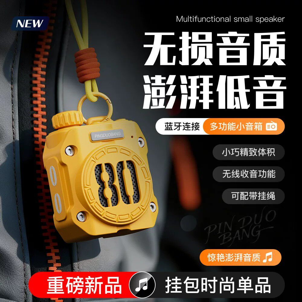 德国柏林之声朋克风蓝牙小音箱户外挂绳音响可插卡收音功能低音炮