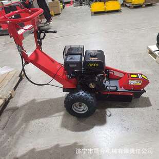 树桩树头研磨机 小型手推式树桩研磨机 出口嘉宾汽油树墩树根机