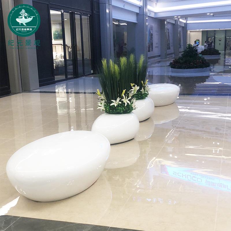 创意玻璃钢商场休闲座椅花盆组合艺术水滴坐凳广场公园公共等候椅