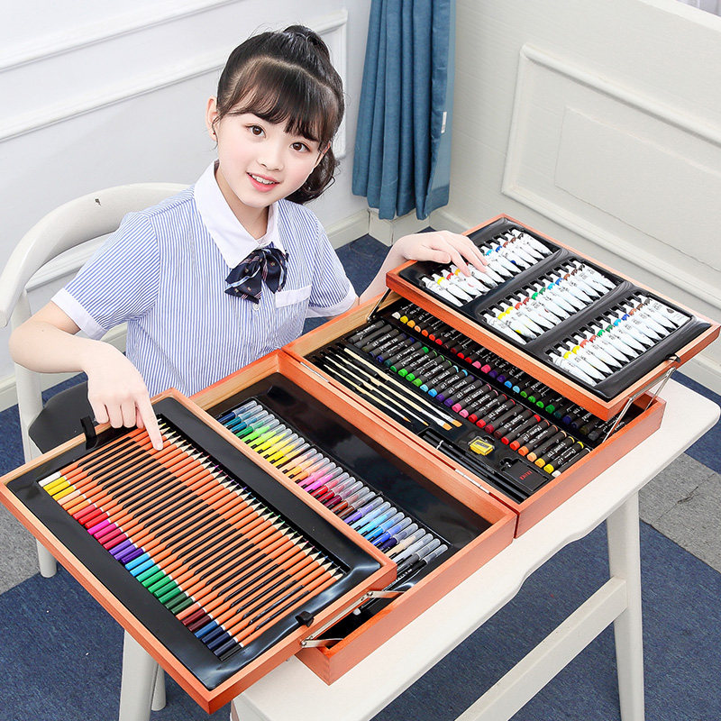 水彩笔套装儿童小学生36色绘画套装礼盒装初学者手绘z彩色笔可水