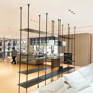 金属书架悬浮吊架置物架r展示柜现代简约不锈钢铝板铝合金玄关定