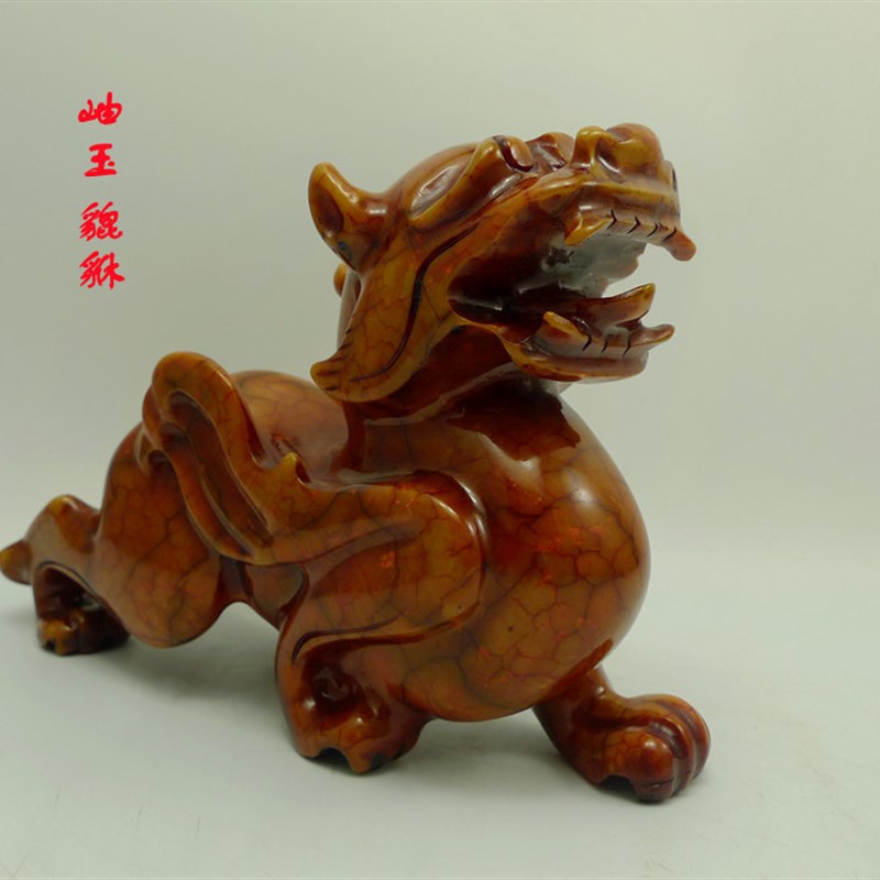 岫玉貔貅一对摆件招财公母皮丘客厅办公室K商店开业家居饰品礼物