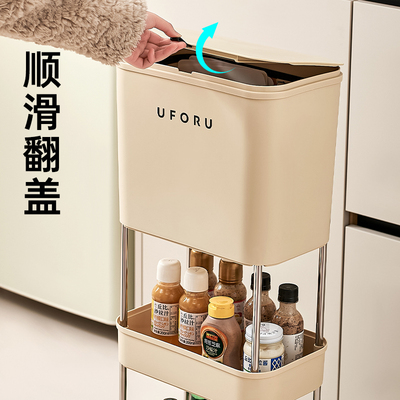 垃圾桶置物架家用厨房大容量带盖滚轮多层卫生间厨余置物架收纳桶