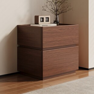 定制实木床头柜客厅收纳靠墙深胡B桃魔方抽屉储物柜橡木三四六斗