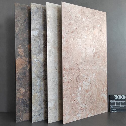 彩色大颗粒水磨石瓷砖600x1200厨房卫生O间墙砖粉色客餐厅仿古砖