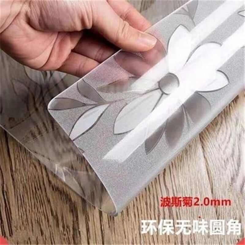 折叠台布椭圆形桌垫透明pvc桌布软塑料玻璃防水防油防烫免洗新品