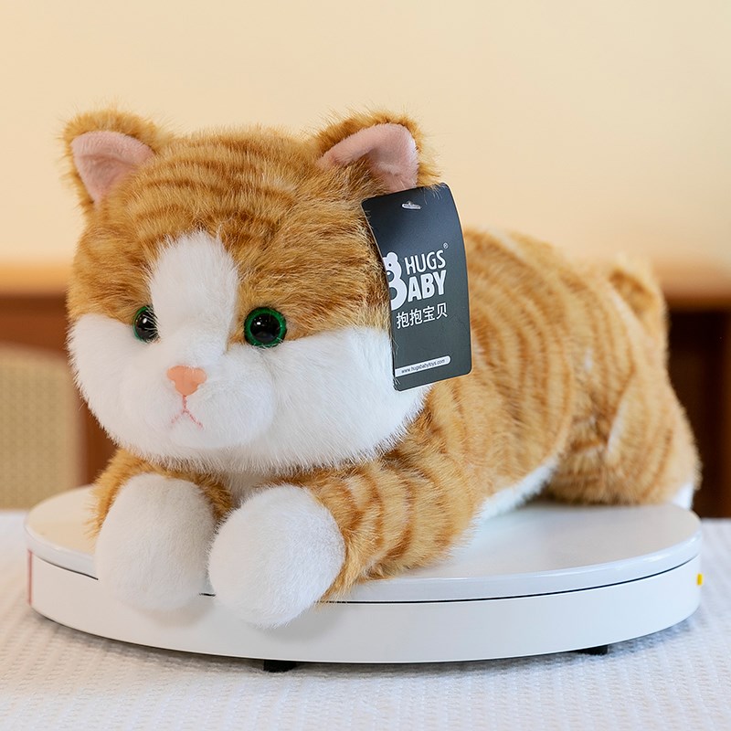 可爱仿真陪睡小猫咪布娃娃抱枕趴趴猫玩偶毛绒玩具公仔沙发床摆件