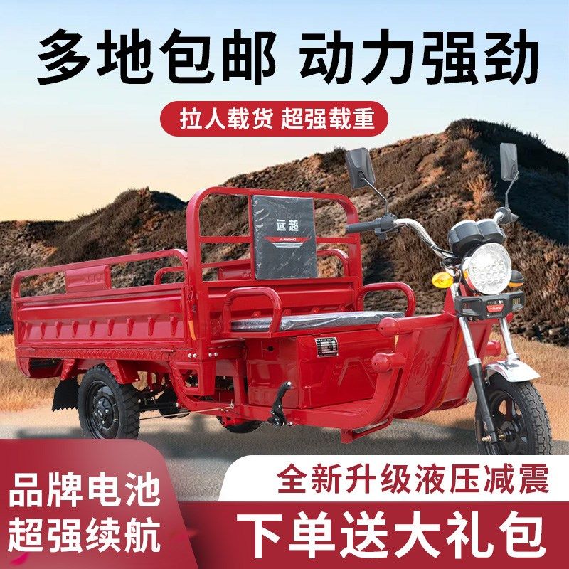 新款电动b三轮车油电两用载重王载货大功率爬坡摆摊家用农用快递
