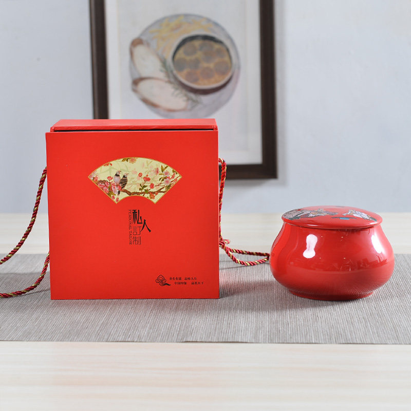 均能手造 陶瓷茶叶罐密封罐防潮 通版红茶茶叶包装盒空礼盒可定制