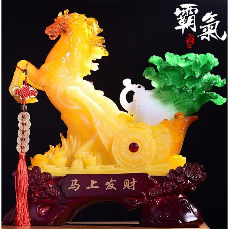 新品招财b马摆件玉白菜摆设客厅玄关电视酒柜工艺礼品摆饰装饰品