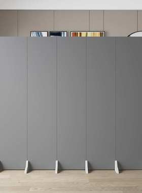 ?定 制办公室灰色屏风隔断墙客厅折叠移动现代简约遮挡家用定 制