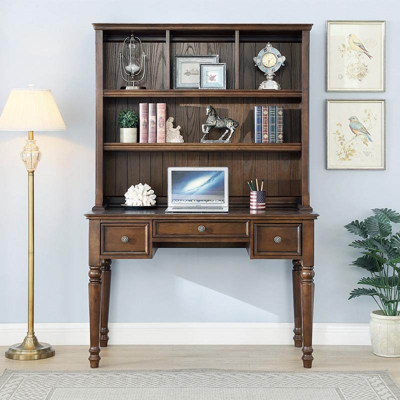 美式书桌书柜书架一体组合家用儿童学习办公桌卧室学生电脑桌实木,电子元器件市场,其它元器件,淘宝优惠券,粉丝福利购,淘宝优惠卷