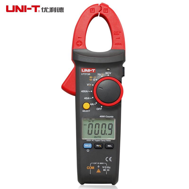 优利德UT213A钳形表数字钳形万用表数显交流电流表400A30mm开口