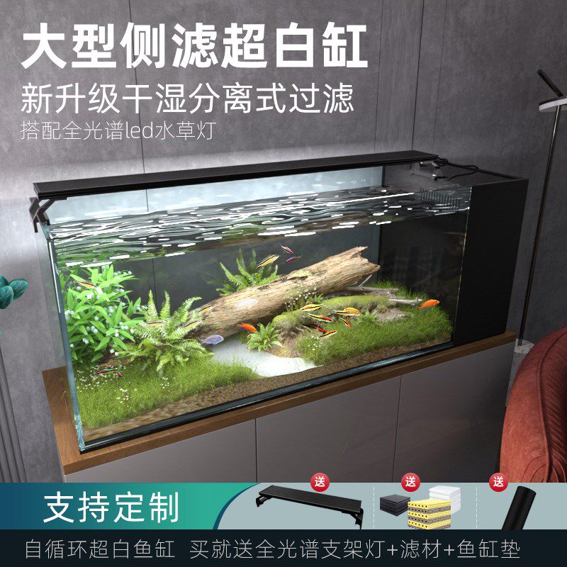 干 干湿分离超白鱼缸大型客厅生态侧滤缸免换水自循环玻璃鱼缸水,宠物/宠物食品及用品,桌面缸,淘宝优惠券,粉丝福利购,淘宝优惠卷