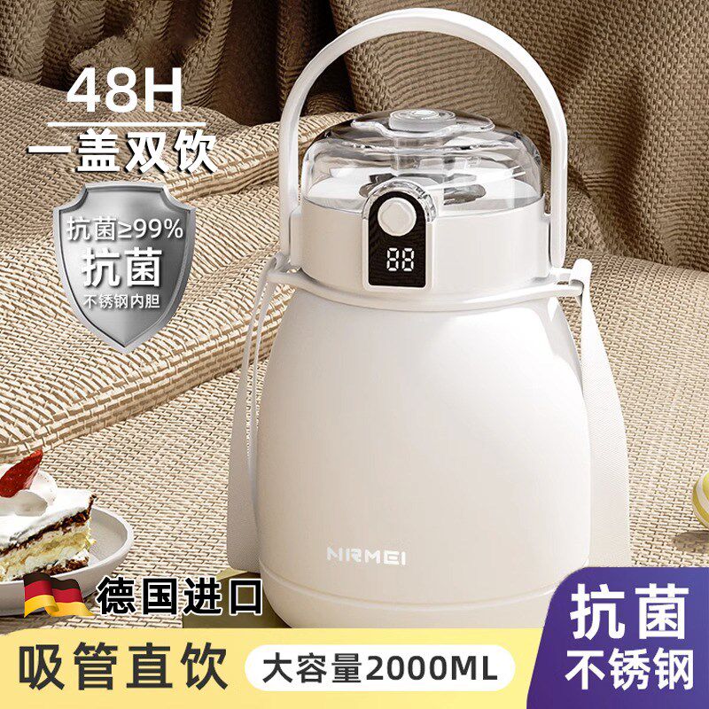 吨吨桶大肚保温杯大容量1000x毫升316不锈钢带茶隔温显吸管水杯子