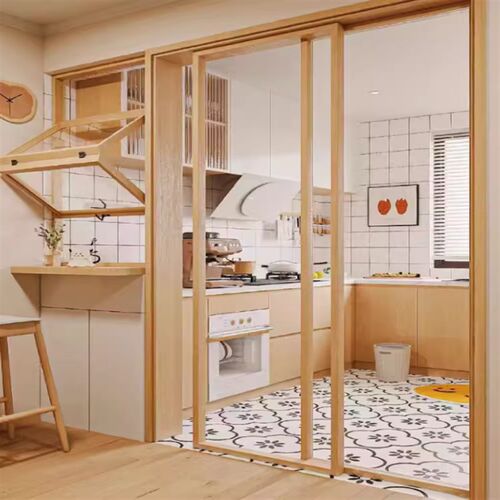 厦门厨房推拉门实木移门阳台客B厅隔断卫生间玻璃门吊轨极窄边框