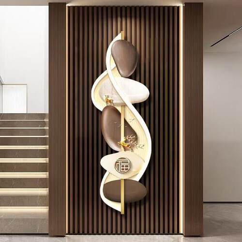 入户玄关卧室床头装饰画带灯电视背景墙客厅窄长条挂画楼梯发光壁