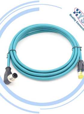 sercos /ProfiNet工业以太网线缆 M12 4芯 D编码转RJ45屏蔽连接器