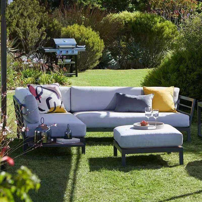 北欧户外铝合金沙发组合庭院露台防水防晒家具休闲别墅民宿设计师