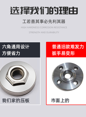 100角磨机压板六角压板紧固螺母上压板下压板通用切割磨光机配件