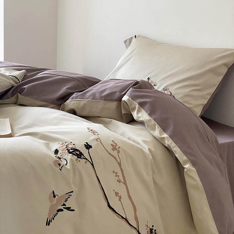 新中式国风花鸟刺绣全棉50支贡缎长绒棉四件套复古轻奢床上用品,鲜花速递/花卉仿真/绿植园艺,割草机/草坪机,淘宝优惠券,粉丝福利购,淘宝优惠卷