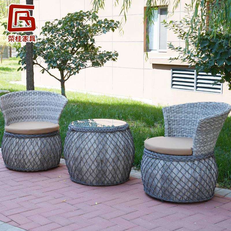 室外阳台藤编桌椅户外桌椅庭院休息藤编家具露天餐桌藤编休闲椅子