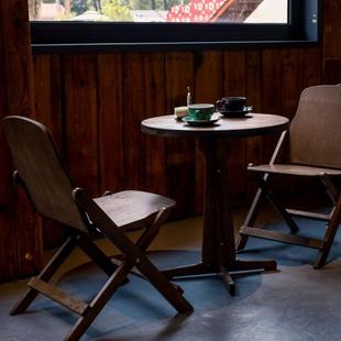 茶几复古折叠桌椅阳台休闲桌椅茶几庭院餐厅椅子靠背椅茶几家用