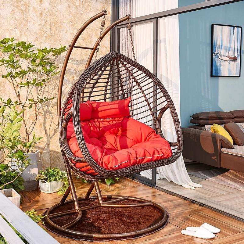 家用卧室藤编吊篮秋千室内网红摇篮懒人双人秋千鸟巢吊床