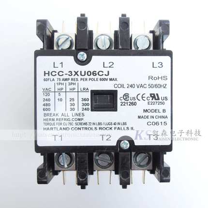 220V60AHCC-3XU06CJHartlandControls美式三相交流接触器现货