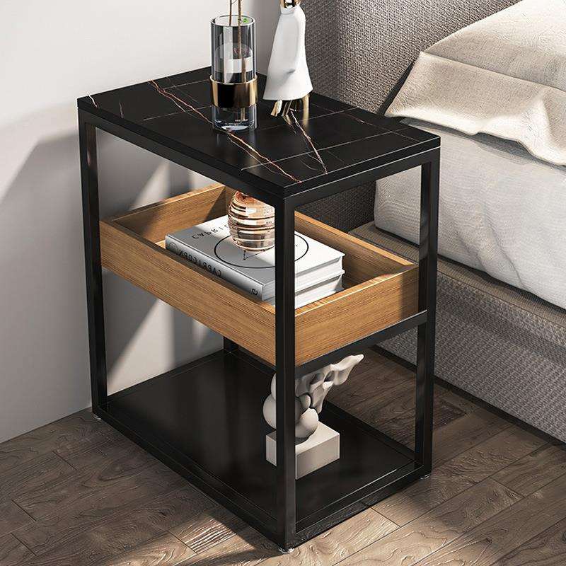 轻奢岩板边几小茶几大理石客厅沙发角几简约可移动阳台小圆桌边柜